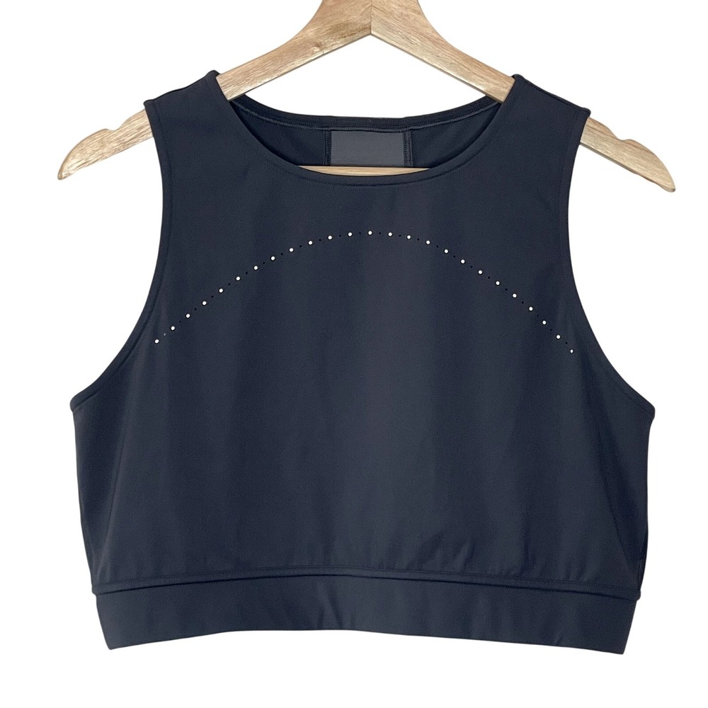 Lululemon Mesh Back Cropped Train‎ Tank Top Gray Size 8